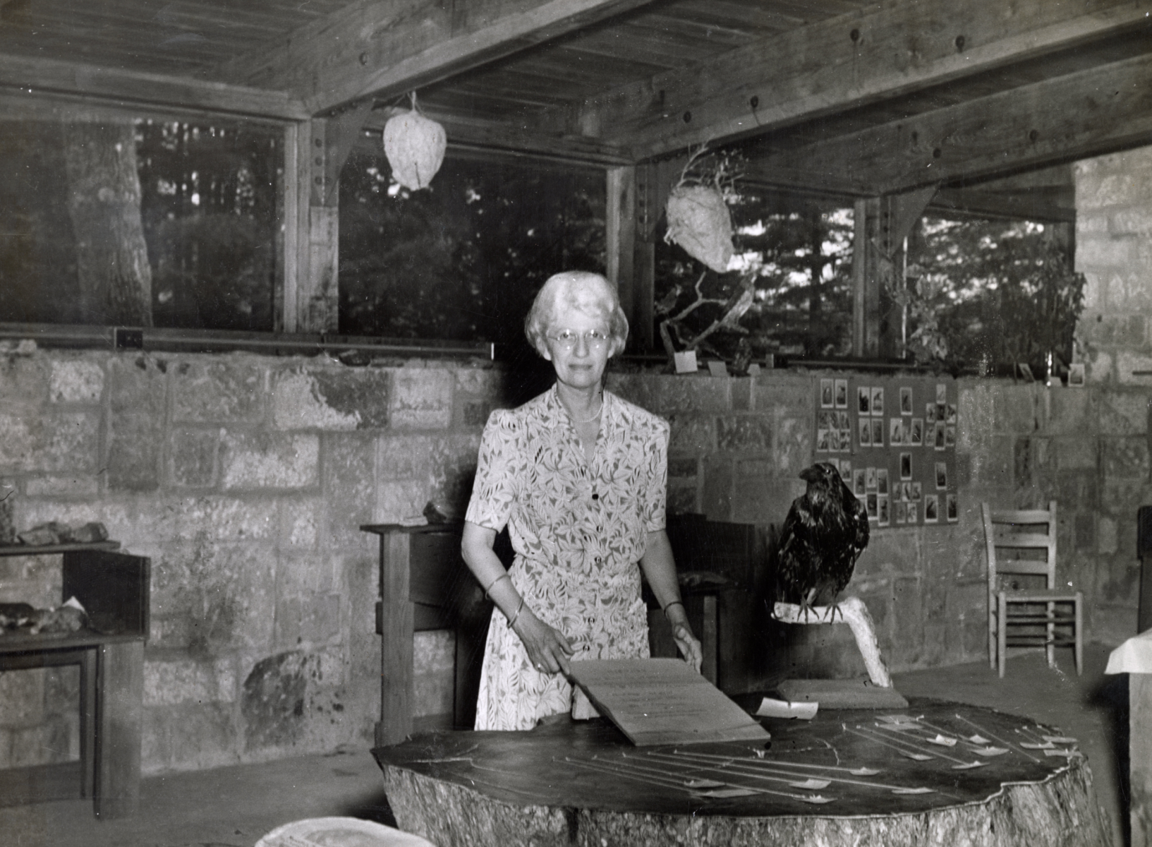 Laura Bragg in the Clark Foreman Museum