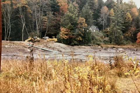 Lindenwood Lake drained for dam repair, fall 1997 Lindenwood Lake drained for dam repair, fall 1997
