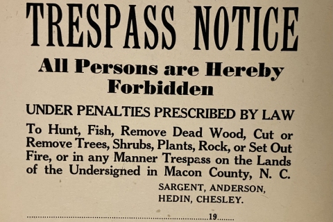 No Trespassing Sign to protect Lake
