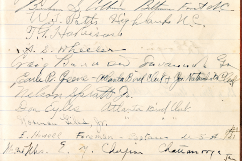 August 29, 1931, guest book for the Weyman Building dedication, including Greene’s signature.