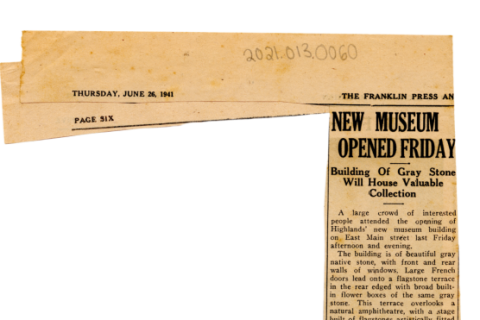 A 1941 newspaper story noting the gift of the raven.