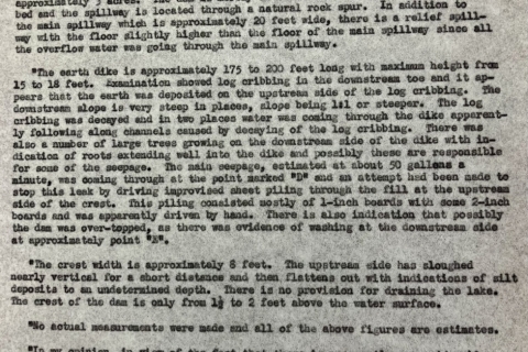 Report and Map by Mr. Pigdeon, November 20, 1936