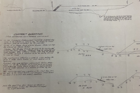 Dam Cross Section for reconstruction, December 1941 Dam Cross Section for reconstruction, December 1941