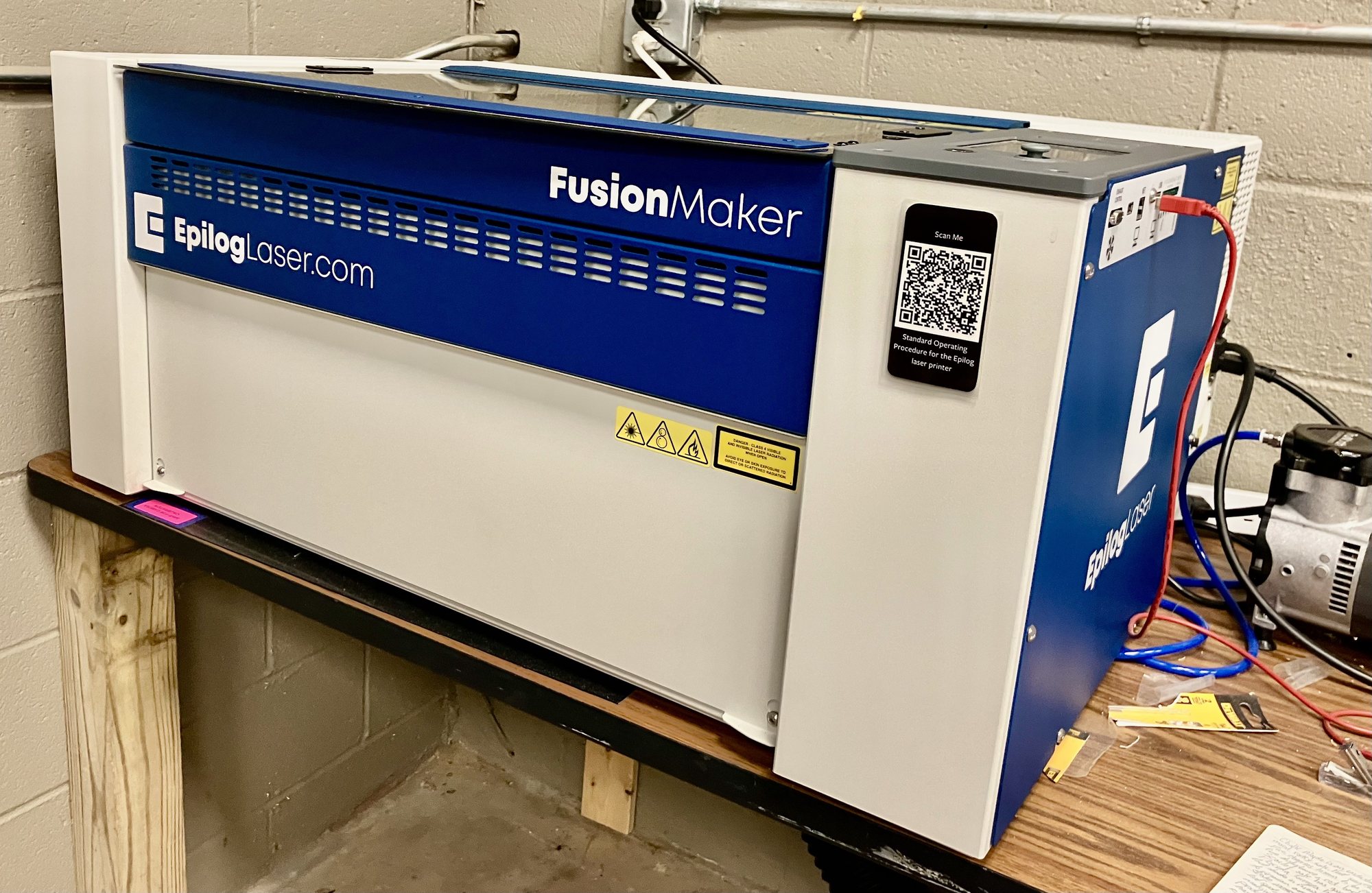 The Epilog Fusion Maker 12 laser engraver in use at Highlands Biological Station.
