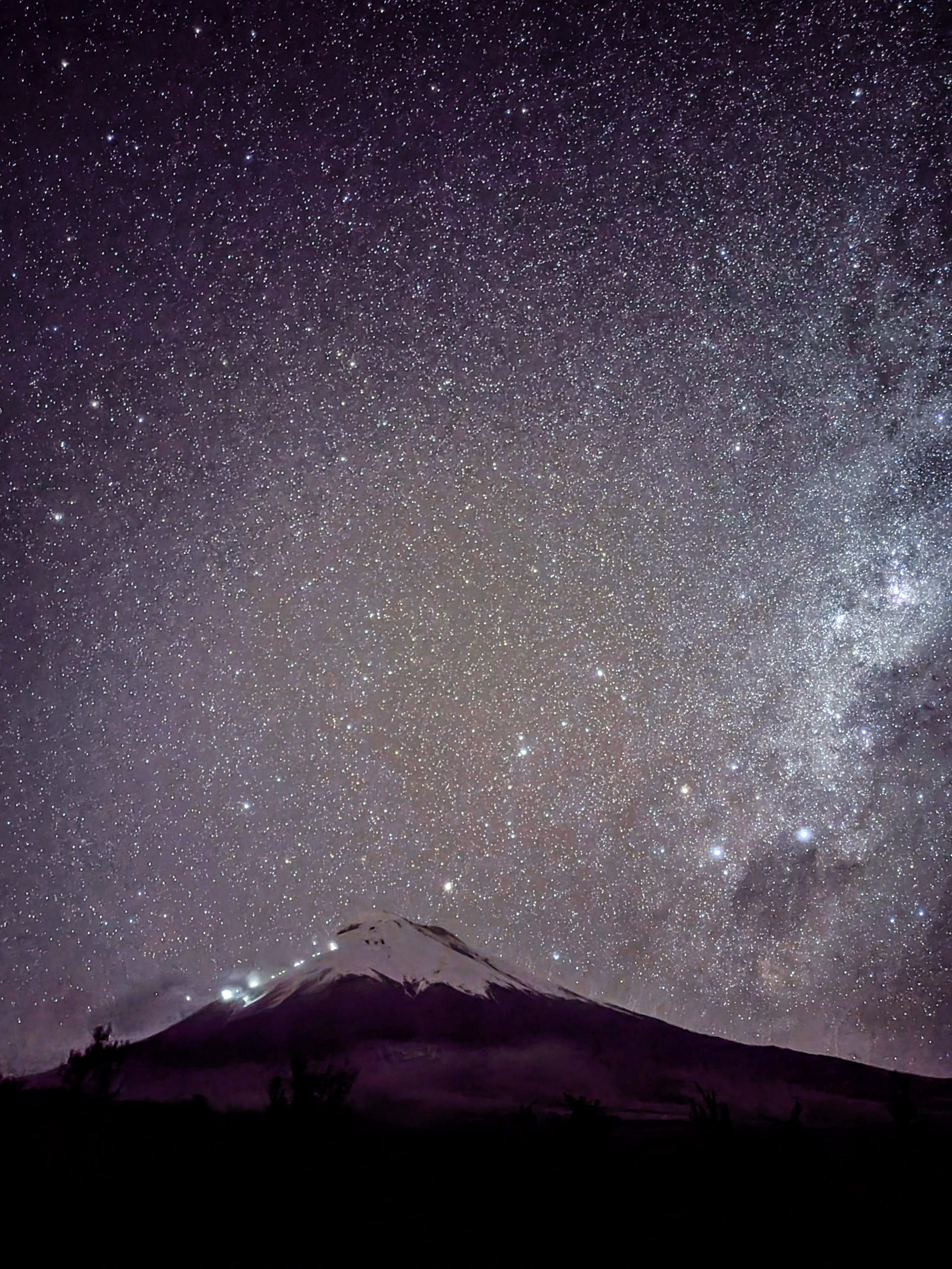 The Milky Way over the Cotopaxi volcano, Ecuador